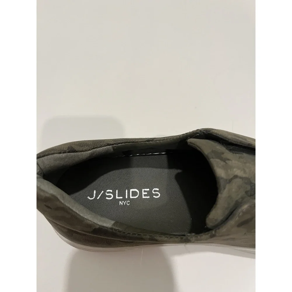 J/Slides Camo Green‎ Slip-On Sneaker Tennis Shoes Casual Comfortable Wm Sz 6.5